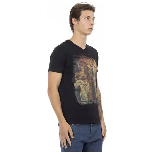 Trussardi Action Black Cotton Men T-Shirt TR-22878-L