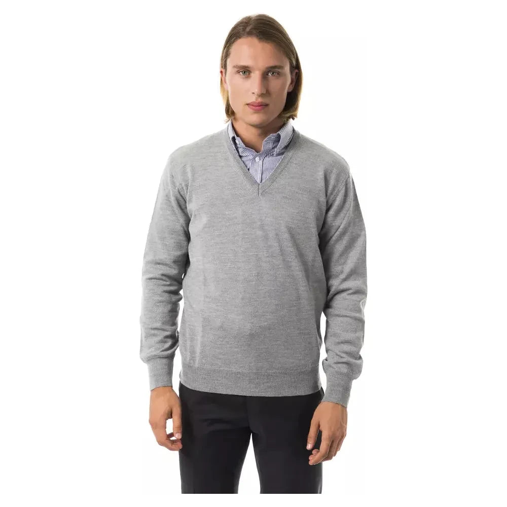 Uominitaliani Gray Wool Sweater