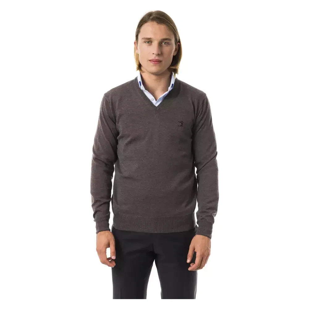 Uominitaliani Gray Merino Wool Sweater