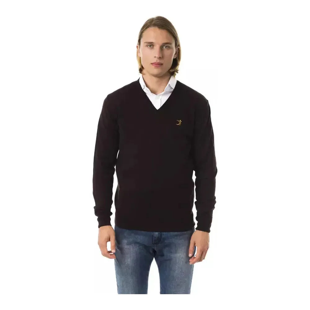 Uominitaliani Brown Merino Wool Sweater