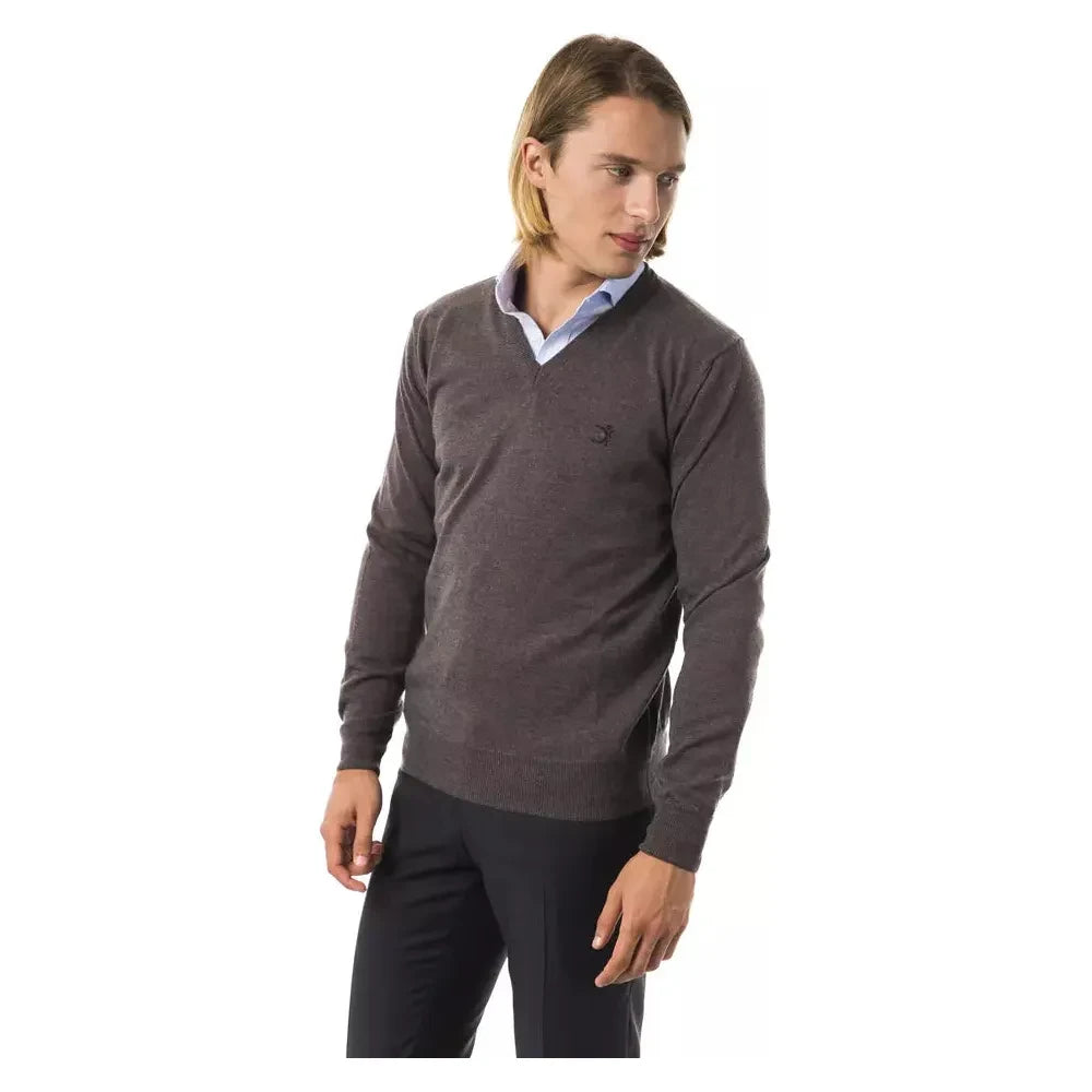 Uominitaliani Gray Merino Wool Sweater