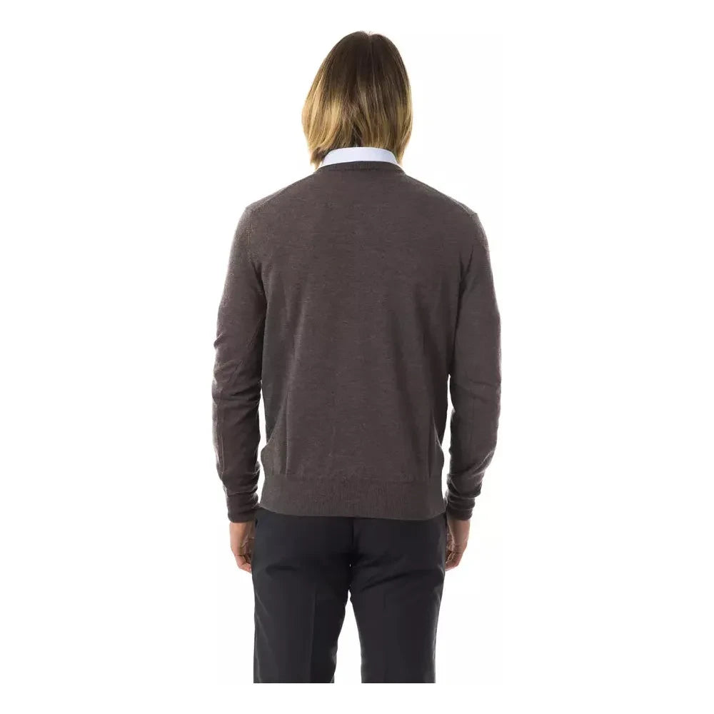 Uominitaliani Gray Merino Wool Sweater