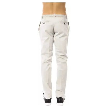 Uominitaliani Gray Cotton Men Pants Jeans & Pants