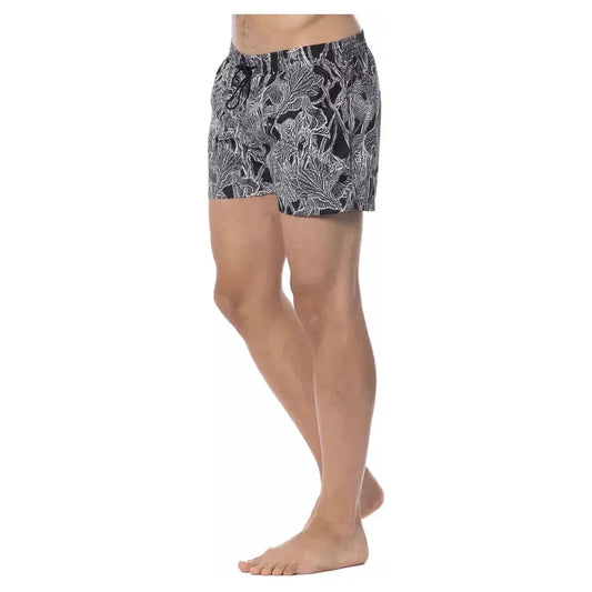 Roberto Cavalli Sport Black Polyester Men Swimsuit RO-13747-IT46 | S