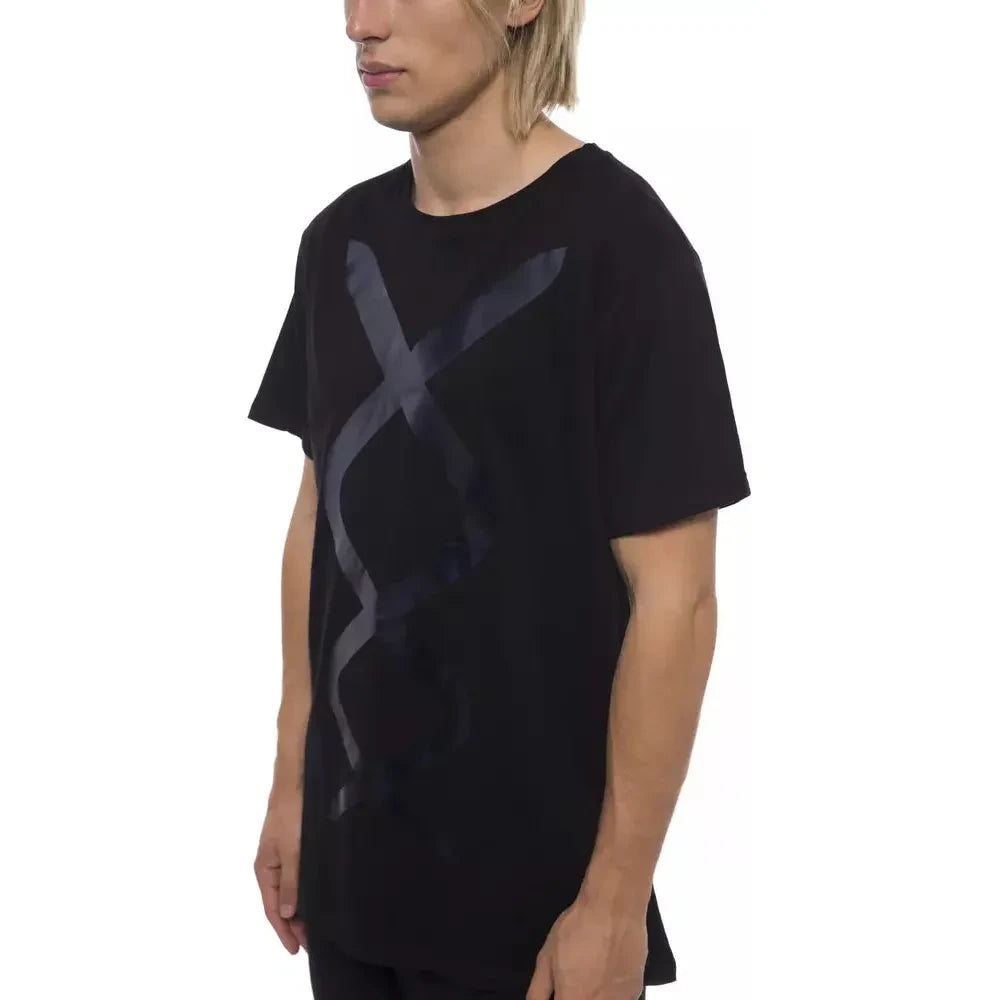 Nicolo Tonetto Black Cotton Men T-Shirt NI-12949-XL