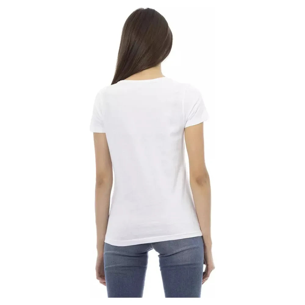 Trussardi Action Chic White Printed Tee: Summer Wardrobe Essential