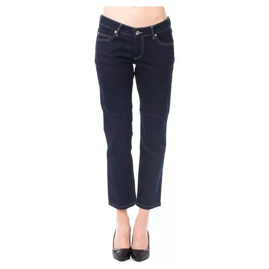 Ungaro Fever Blue Cotton Women Capri Jean UN-8222-W30