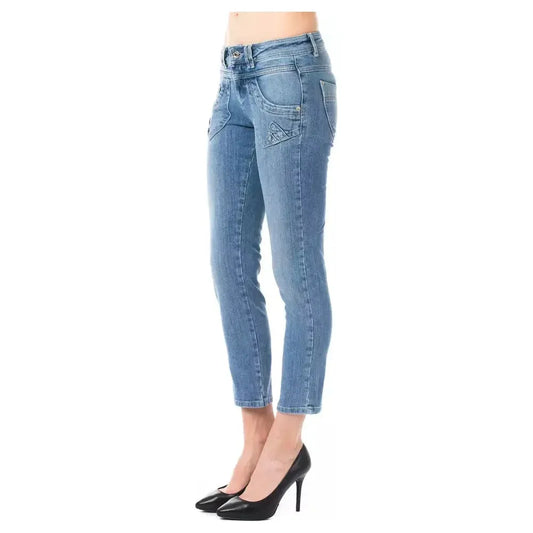 Ungaro Fever Light Blue Cotton Women Capri Jean UN-8226-W27