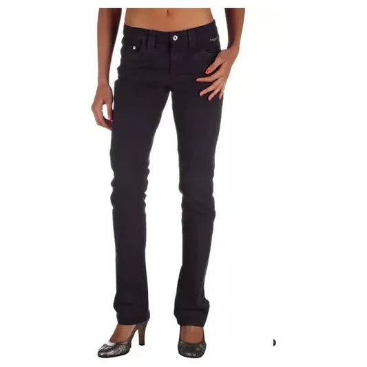 Ungaro Fever Blue Cotton Women Pant UN-8198-W30