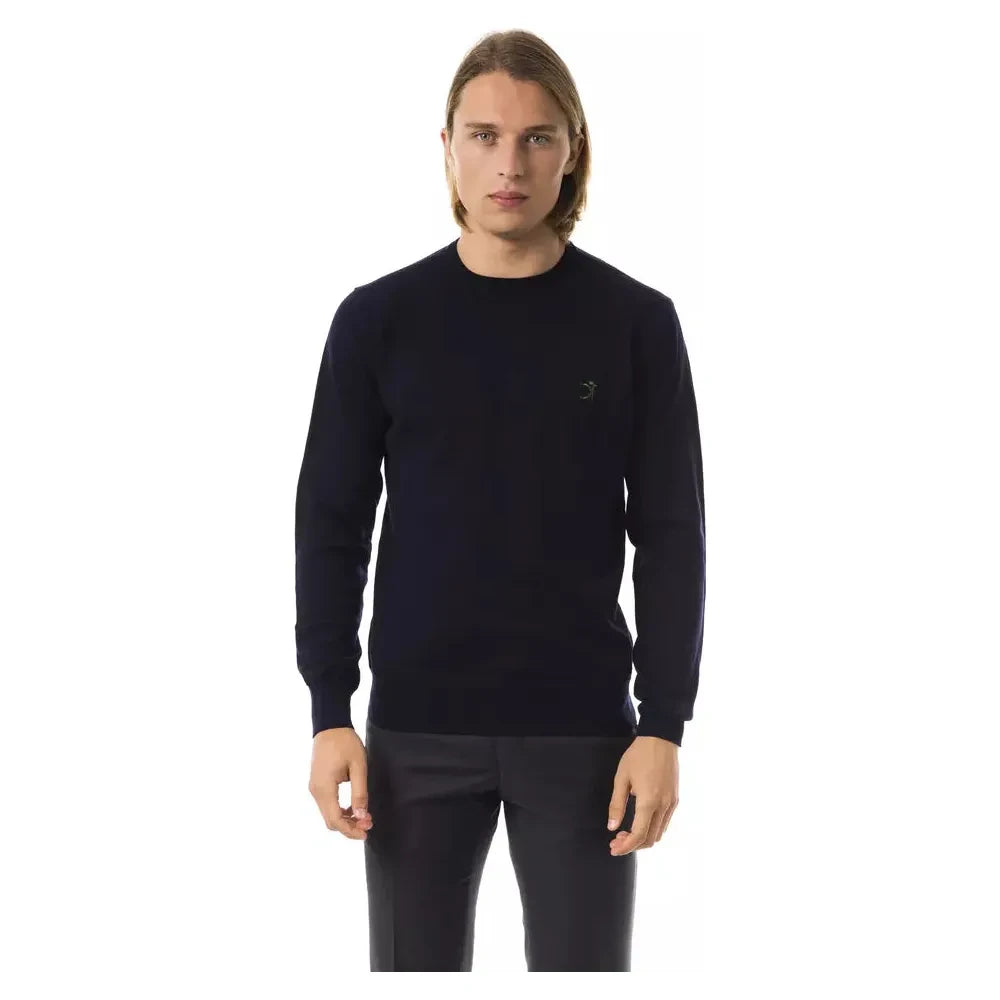 Uominitaliani Blue Merino Wool Sweater