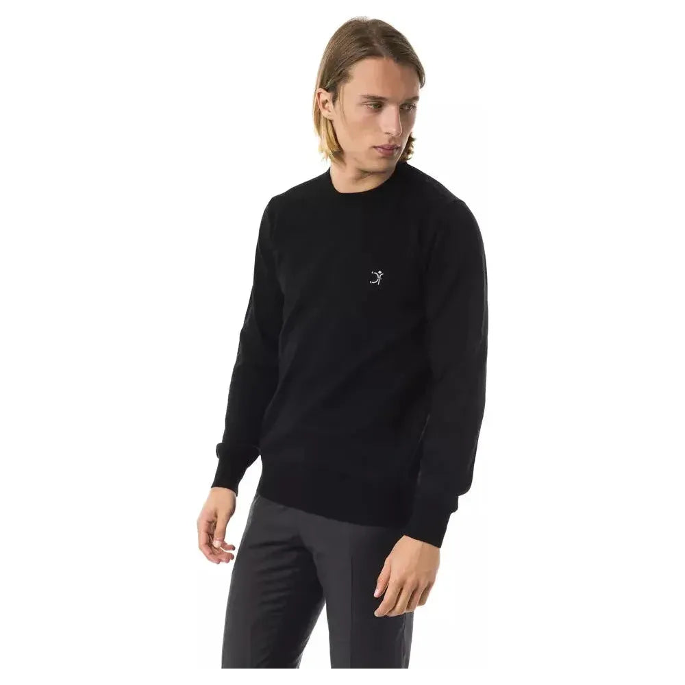 Uominitaliani Black Merino Wool Sweater