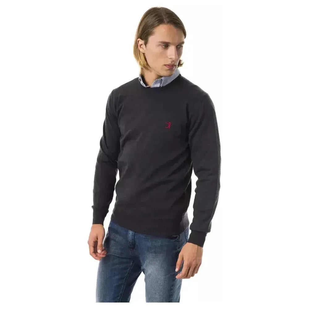Uominitaliani Gray Merino Wool Men Sweater