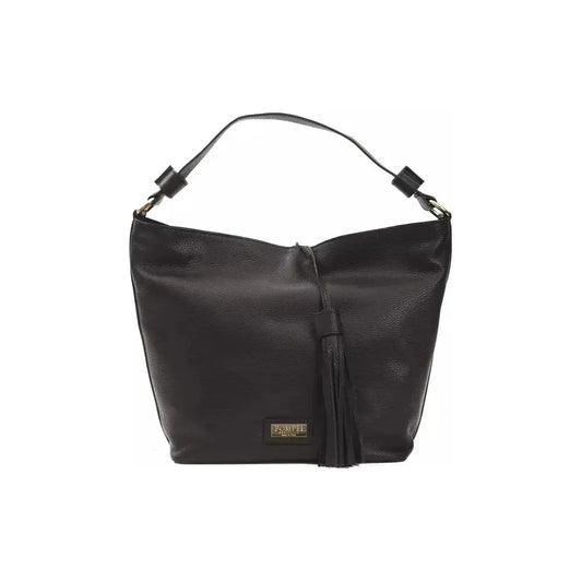Pompei Donatella Black Leather Women Shoulder Bag PO-5803