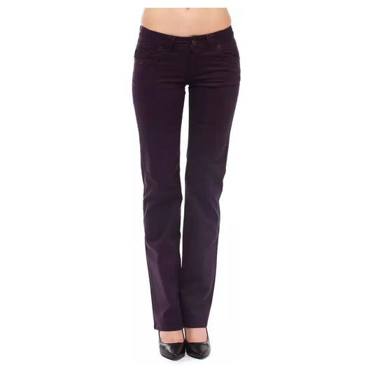 Ungaro Fever Purple Cotton Women Pants UN-8203-W30