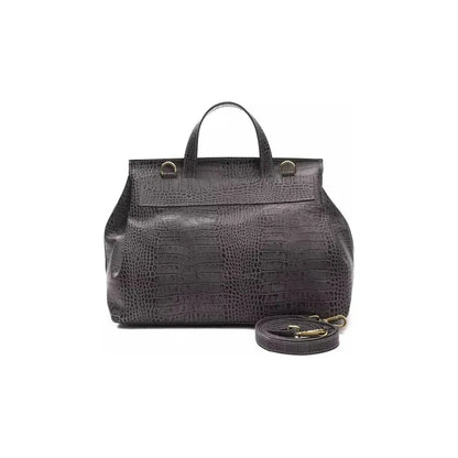 Pompei Donatella Gray Leather Women Shoulder Bag