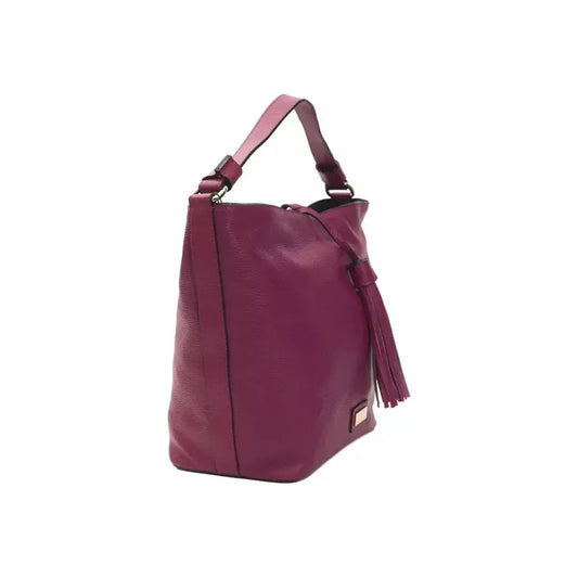 Pompei Donatella Burgundy Leather Women Shoulder Bag PO-5807