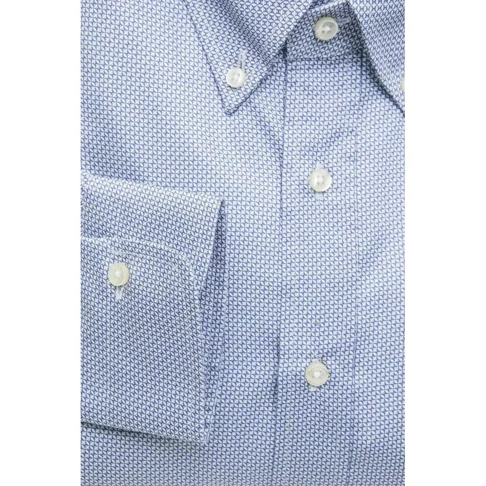 Robert Friedman Light Blue Cotton Men Shirt