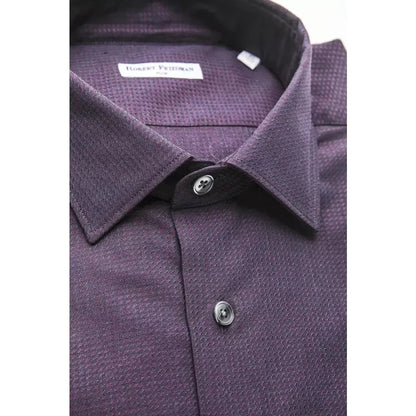 Robert Friedman Burgundy Cotton Men Shirt