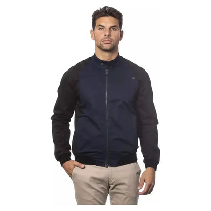Verri Blue Cotton Men's Bomber Jacket Coats & Jackets