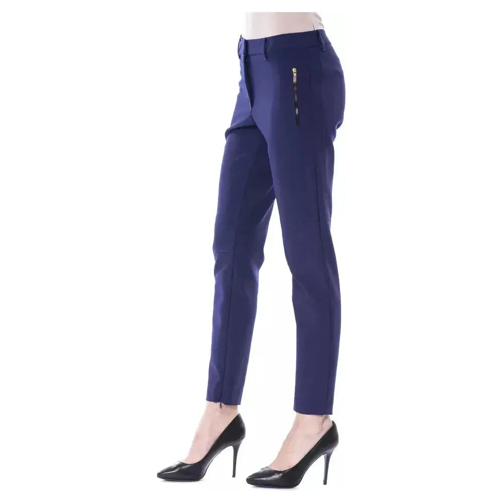 BYBLOS Blue Polyester Women's Slim-Fit Pant