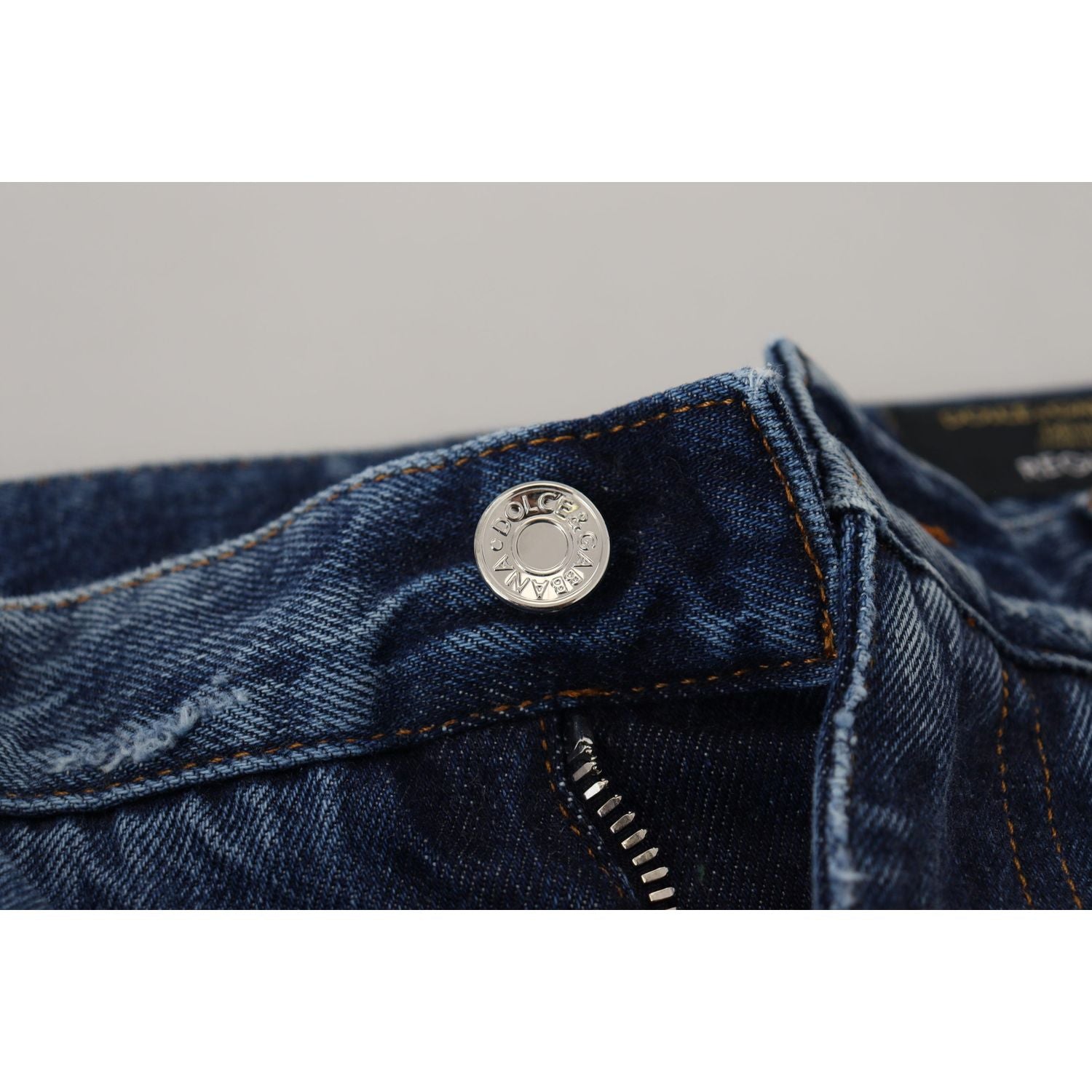 Dolce & Gabbana Blue Cotton Tattered Men Denim Jeans