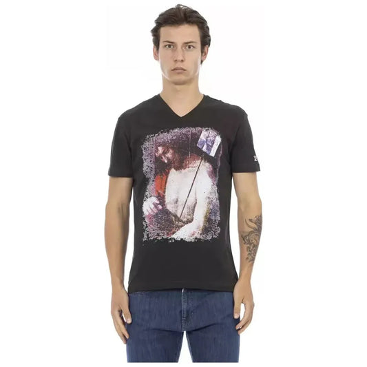 Trussardi Action Black Cotton Men T-Shirt TR-22846-S