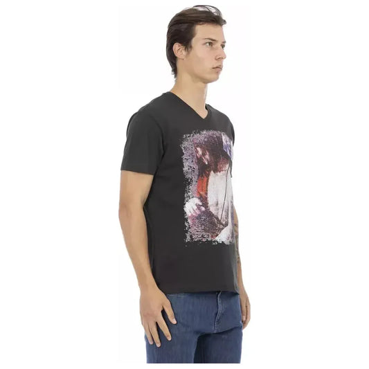 Trussardi Action Black Cotton Men T-Shirt TR-22846-S