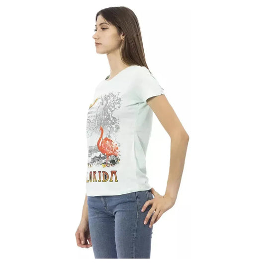 Trussardi Action Light Blue Cotton Women T-Shirt TR-23033-XL