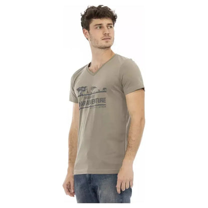 Trussardi Action Brown Cotton Men T-Shirt