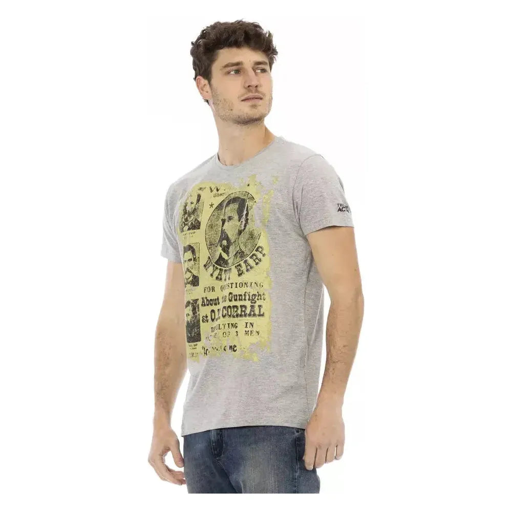 Trussardi Action Gray Cotton T-Shirt
