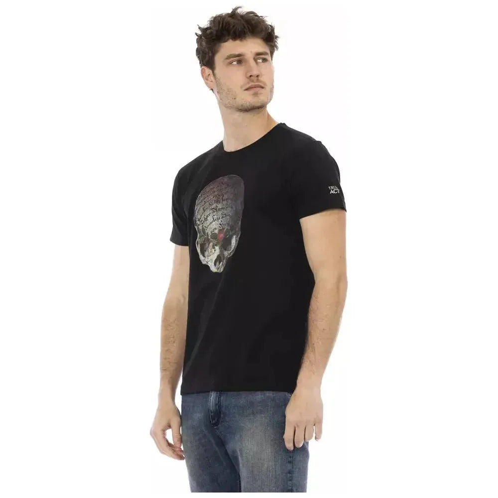 Trussardi Action Black Cotton Men T-Shirt TR-22795-M