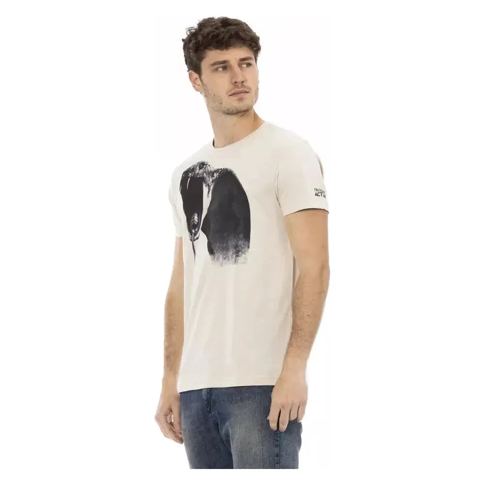 Trussardi Action Beige Cotton T-Shirt