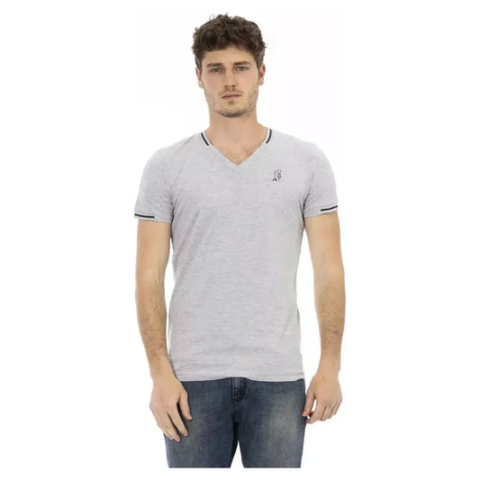 Trussardi Action Gray Cotton Men T-Shirt
