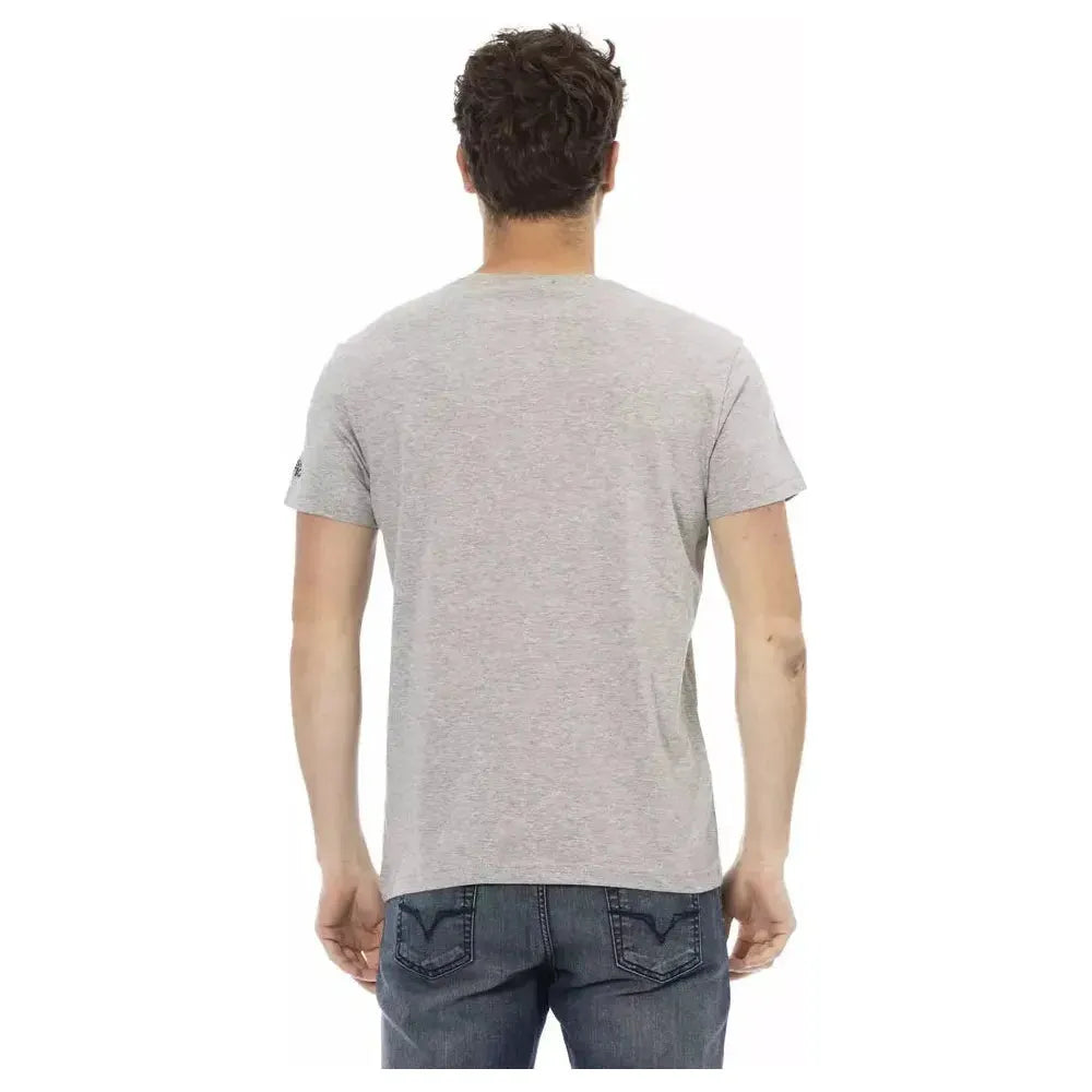 Trussardi Action Gray Cotton Men T-Shirt