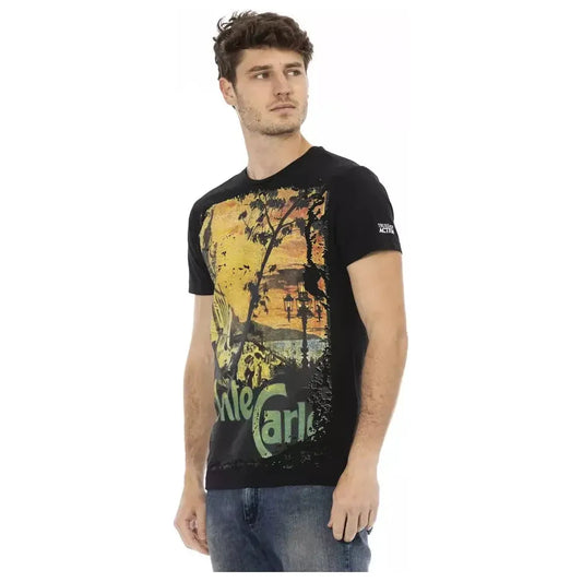 Trussardi Action Black Cotton Men T-Shirt TR-22757-M