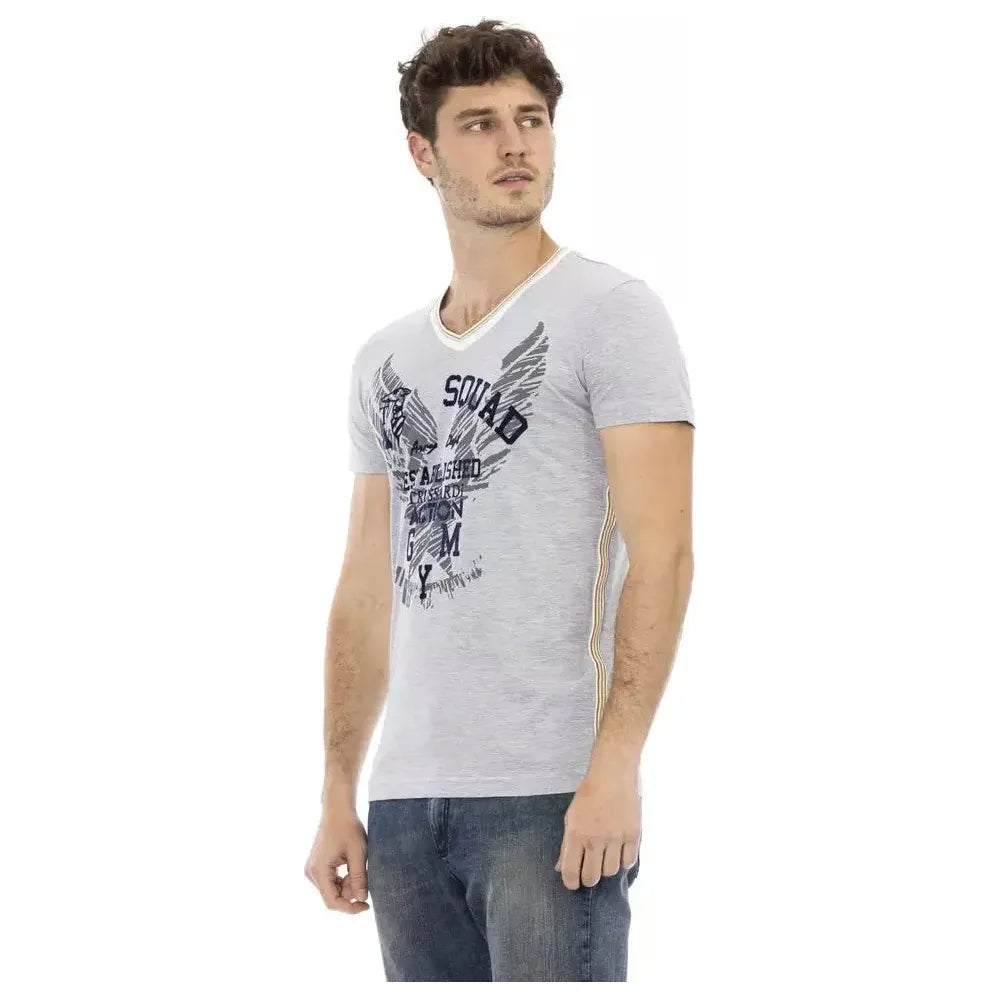 Trussardi Action Gray Cotton T-Shirt