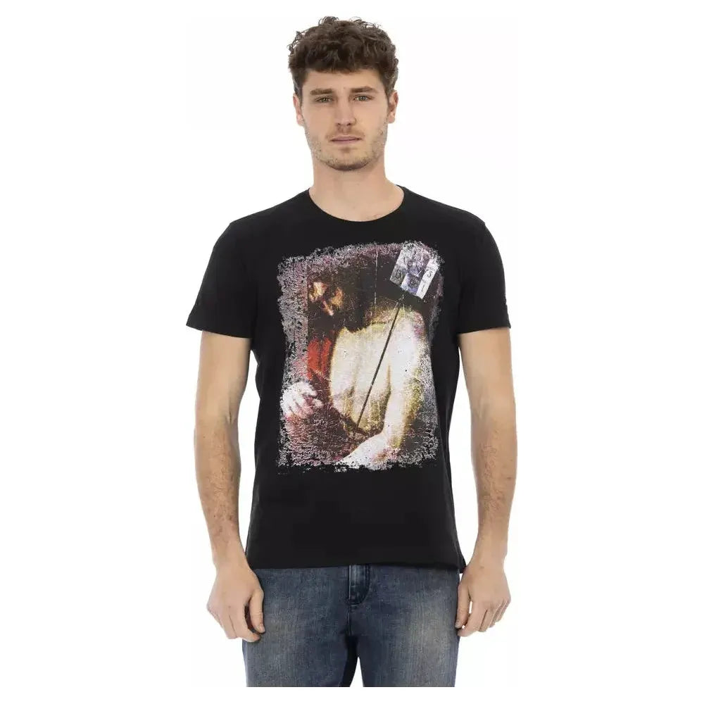 Trussardi Action Black Cotton Men T-Shirt TR-22740-S