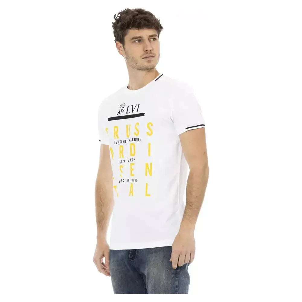 Trussardi Action White Cotton Men T-Shirt