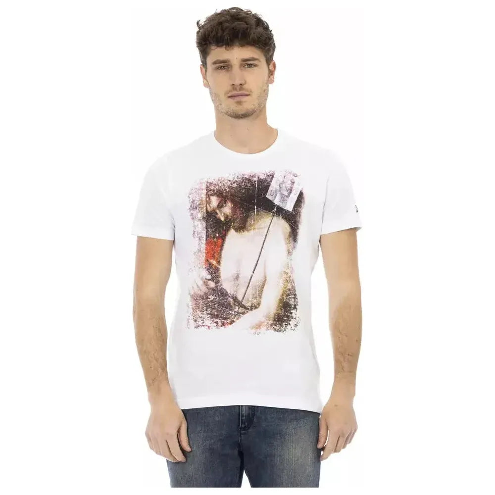 Trussardi Action White Cotton Men T-Shirt TR-22739-S