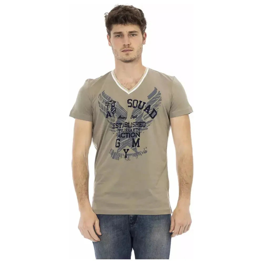 Trussardi Action Green Cotton T-Shirt