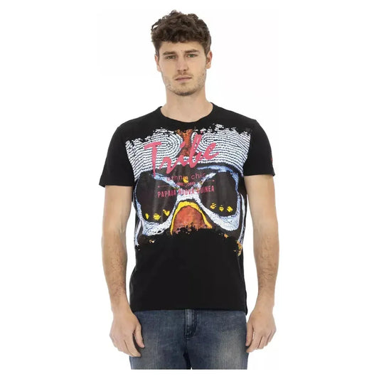 Trussardi Action Black Cotton Men T-Shirt TR-22734-3XL