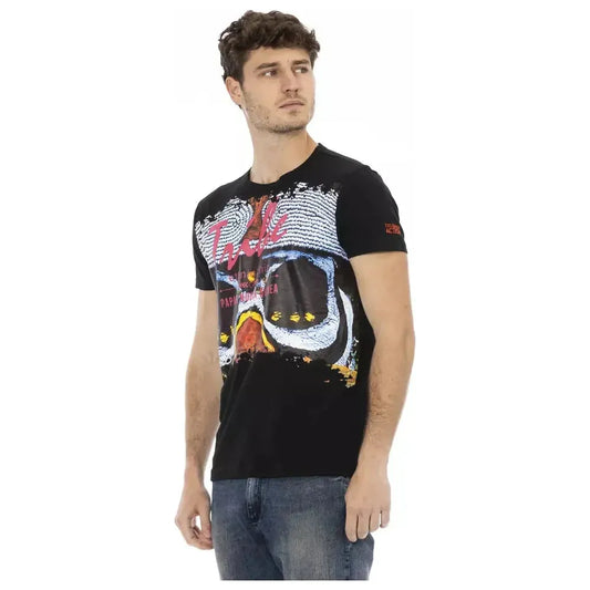 Trussardi Action Black Cotton Men T-Shirt TR-22734-3XL