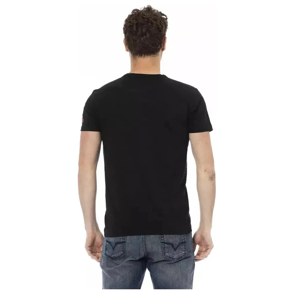 Trussardi Action Black Cotton Men T-Shirt TR-22734-3XL
