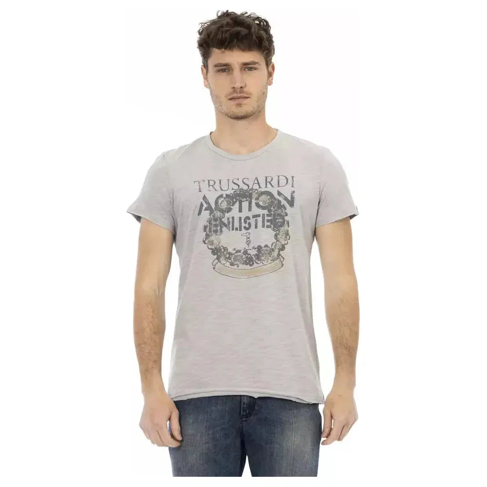 Trussardi Action Gray Cotton T-Shirt