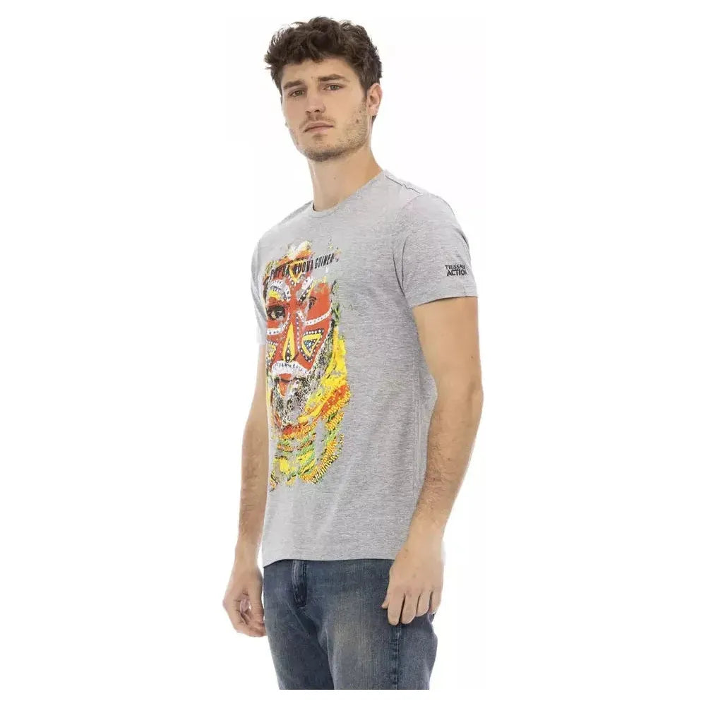 Trussardi Action Gray Cotton T-Shirt