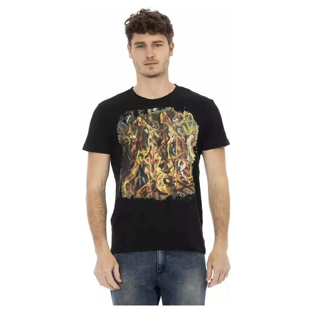 Trussardi Action Black Cotton Men T-Shirt TR-22714-XXL