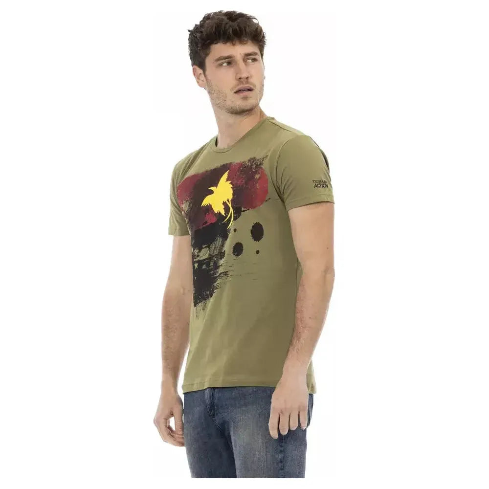 Trussardi Action Green Cotton T-Shirt
