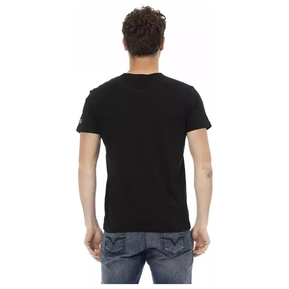 Trussardi Action Black Cotton Men T-Shirt TR-22714-XXL