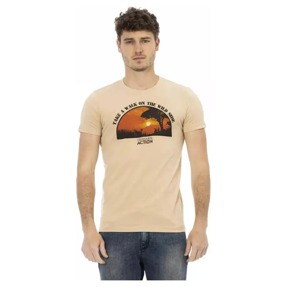 Trussardi Action Beige Cotton T-Shirt