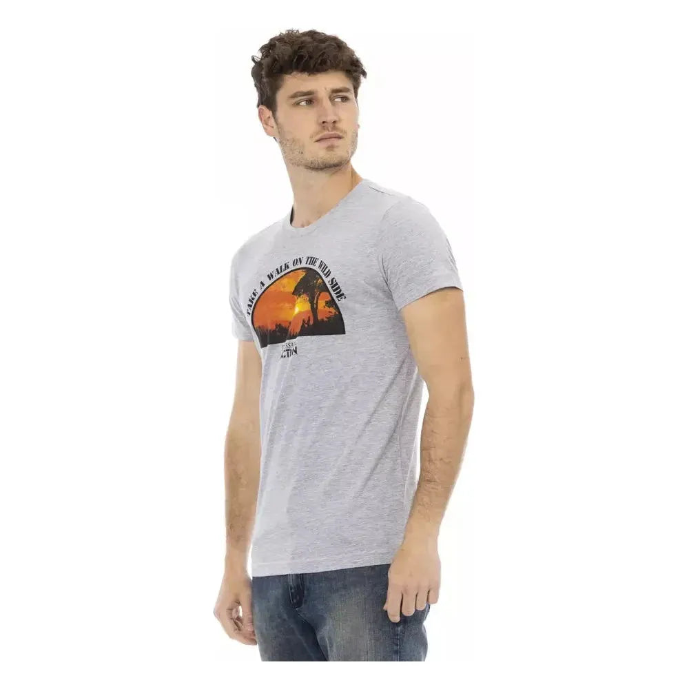 Trussardi Action Gray Cotton T-Shirt